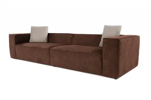 Hanah Home Čtyřmístná pohovka Lora 300 cm hnědá