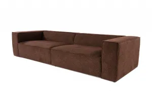 Hanah Home Čtyřmístná pohovka Lora 300 cm hnědá