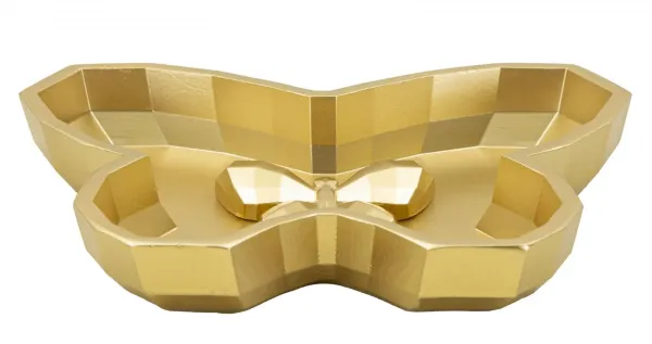 Mauro Ferretti Dekoratívna odkladacia miska Butterfly 20,5 cm zlatá