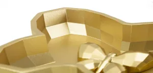 Mauro Ferretti Dekoratívna odkladacia miska Butterfly 20,5 cm zlatá