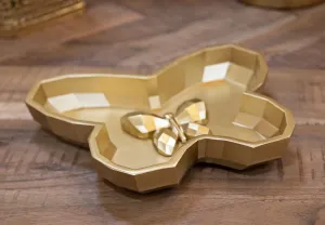 Mauro Ferretti Dekoratívna odkladacia miska Butterfly 20,5 cm zlatá