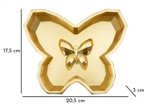 Mauro Ferretti Dekoratívna odkladacia miska Butterfly 20,5 cm zlatá
