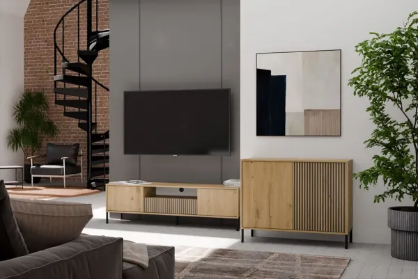 TP Living Komoda Kamaro 2D Slim 103 cm II dub Artisan/čierna