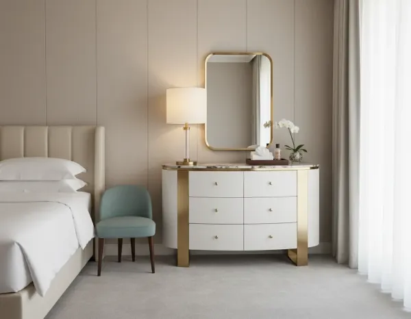 LivinHill Komoda Stilig ST920 140 cm biela/zlatá/mramor