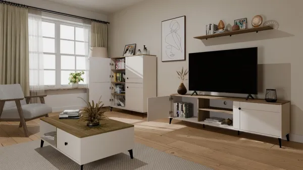 TP Living Komoda Point 123 cm dub Castello/kašmírová