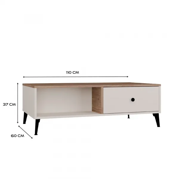 TP Living Konferenčný stolík Point 110 cm dub Castello/kašmírový