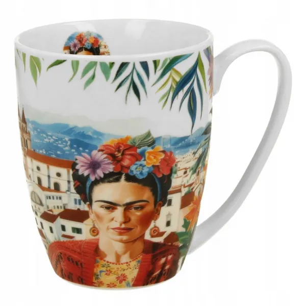 Duo Porcelánový hrnček Classic Mexican Art Frida 360 ml krémovo biely