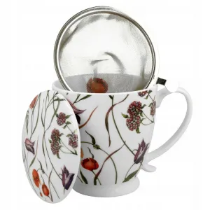 Duo Porcelánový hrnček FLOWER MEADOW 510 ml so sitkom viacfarebný/biely