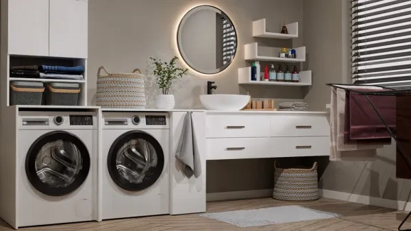 TP Living Kúpeľňová skrinka nad práčku Pola 95 cm biela