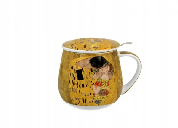 Duo Porcelánový hrnček Klimt The Kiss 430 ml so sitkom viacfarebný
