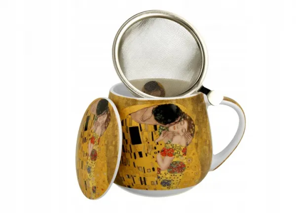 Duo Porcelánový hrnček Klimt The Kiss 430 ml so sitkom viacfarebný