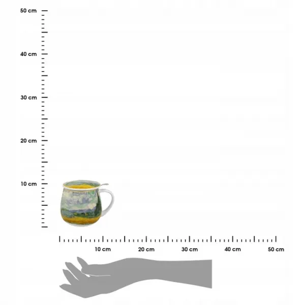 Duo Porcelánový hrnček Van Gogh Wheat Field 430 ml so sitkom viacfarebný