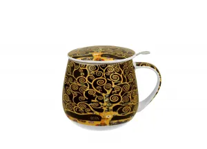 Duo Porcelánový hrnček Klimt Tree Of Life 430 ml so sitkom viacfarebný