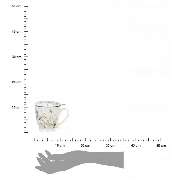Duo Porcelánový hrnček MELODY 510 ml so sitkom biely/viacfarebný