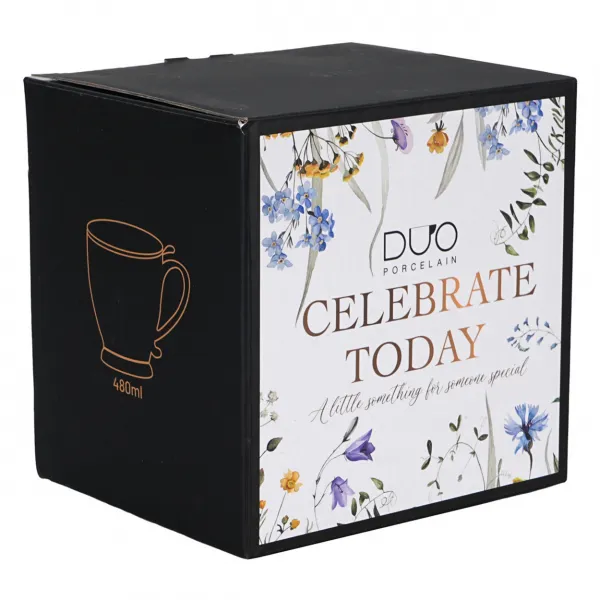 Duo Porcelánový hrnček MELODY 510 ml so sitkom biely/viacfarebný