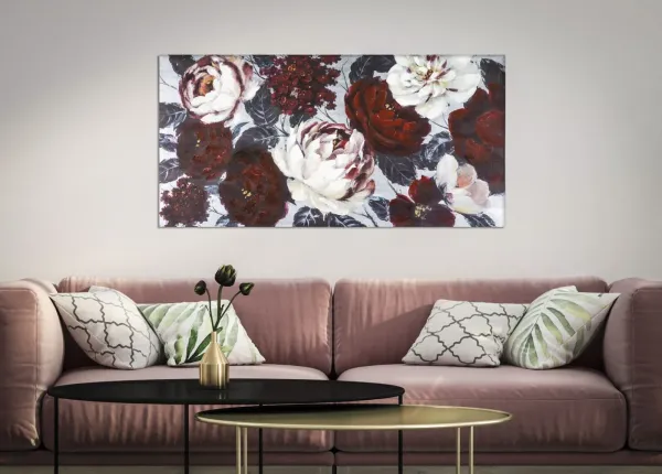 Mauro Ferretti Obraz Flower Darkback 120x60 cm červeno-biely