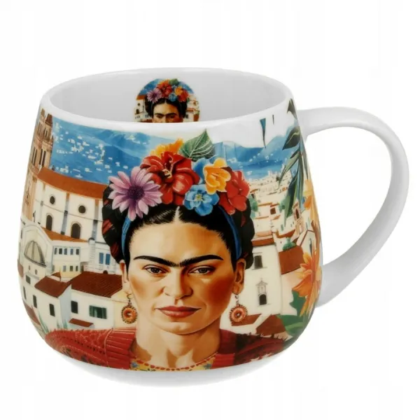 Duo Porcelánový hrnček Mexican Art Frida 430 ml krémovo biely