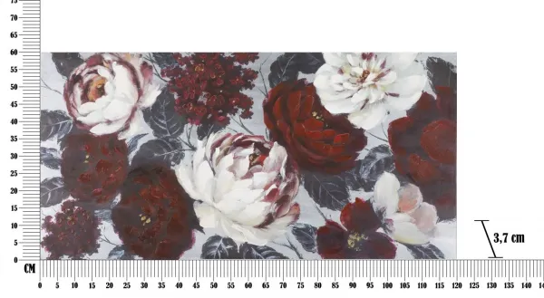 Mauro Ferretti Obraz Flower Darkback 120x60 cm červeno-biely