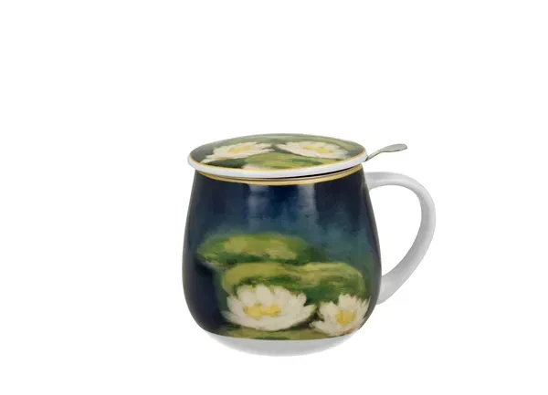 Duo Porcelánový hrnček Monet Nenufars 430 ml so sitkom viacfarebný