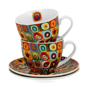 Duo Sada 2 ks porcelánových hrnčekov Kandinsky Squares 270 ml viacfarebná