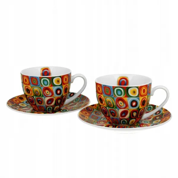 Duo Sada 2 ks porcelánových hrnčekov Kandinsky Squares 270 ml viacfarebná