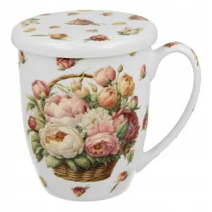 Duo Porcelánový hrnček PIWONIE 350 ml so sitkom viacfarebný