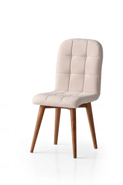 Kalune Design Sada 2 ks čalouněných jídelních židlí RETRO krémová
