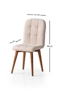 Kalune Design Sada 2 ks čalouněných jídelních židlí RETRO krémová
