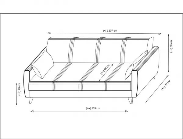 Hanah Home Rozkladacia trojmiestna pohovka Zaden 214 cm béžová