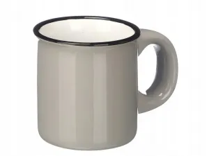 VESSIA Sada 6 ks porcelánových hrnčekov v kovovom stojane VESSI 100 ml sivá