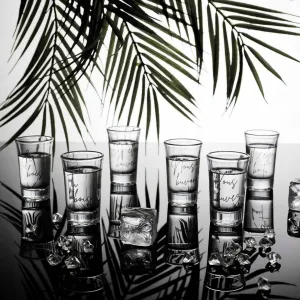 HowHomely Sada 6 ks sklenených panákových pohárikov Verres číra