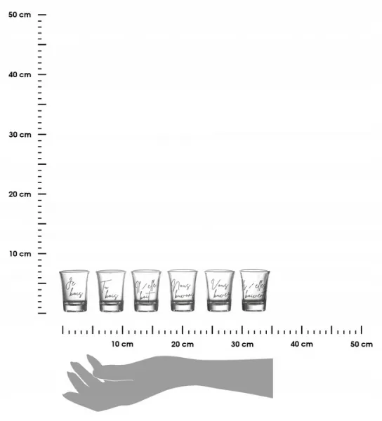 HowHomely Sada 6 ks sklenených panákových pohárikov Verres číra