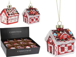Koopman Sada 12 ks vianočných ozdôb HOME 8 cm červená