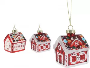 Koopman Sada 12 ks vianočných ozdôb HOME 8 cm červená