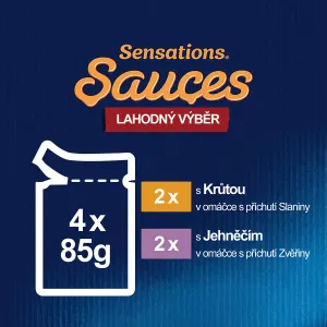Felix Sensations Sauces kapsičky pre mačky morka, jahňacie v omáčke 4x85 g