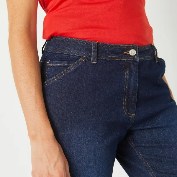 Džínsy mom, strečový denim