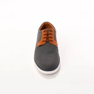 Derbies z 2 materiálov plátno/koža