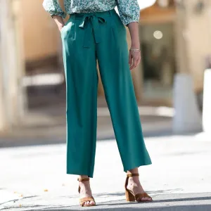 Široké skrátené nohavice po členky