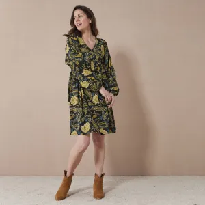 Šaty so širokými rukávmi a potlačou v boho štýle