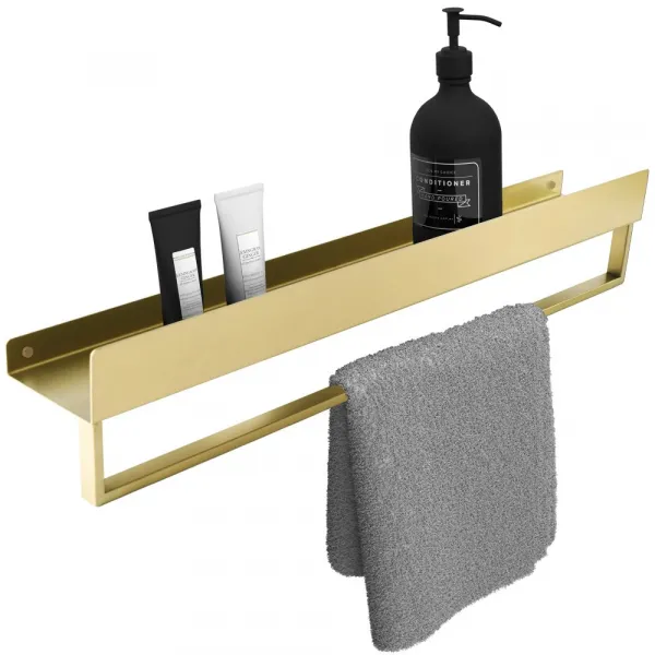 ElegantnázlatákúpeľňovápolicaznehrdzavejúcejoceleDĺžka:60cm