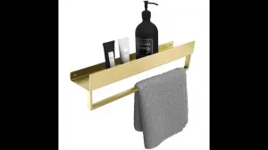 ElegantnázlatákúpeľňovápolicaznehrdzavejúcejoceleDĺžka:60cm