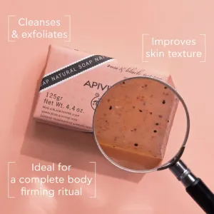 Apivita Natural Soap Rose & Black Pepper čistiace tuhé mydlo 125 g