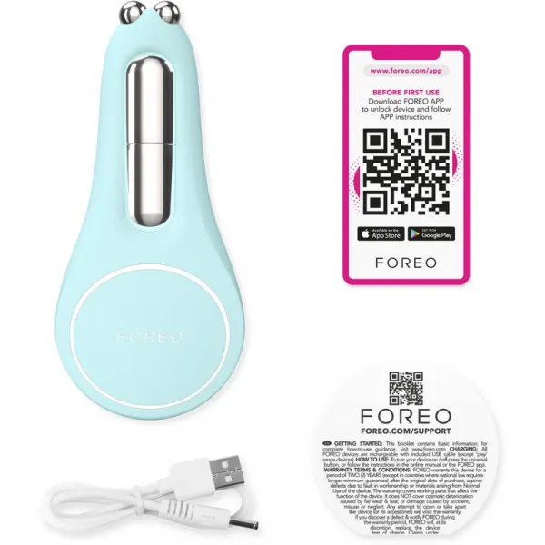 FOREO BEAR™ 2 eyes & lips mikroprúdový tonizačný prístroj na očné okolie a pery Arctic Blue 1 ks
