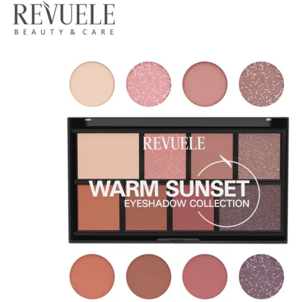 Revuele Eyeshadow Collection paletka očných tieňov odtieň Warm Sunset 15 g
