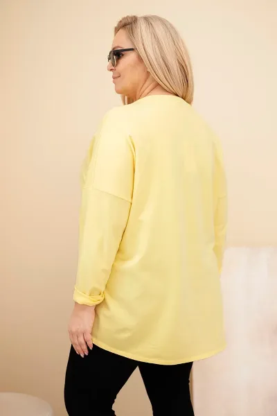 Plus size dámska blúzka s leopardím lemom