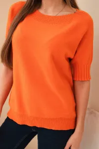 Dámsky oversized sveter s krátkym rukávom
