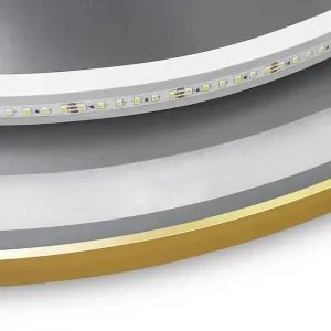 REA Nástenné zrkadlo s LED osvetlením MMJ 50 cm ružovo zlaté