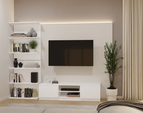 TP Living Regál FRAME 180 cm biely