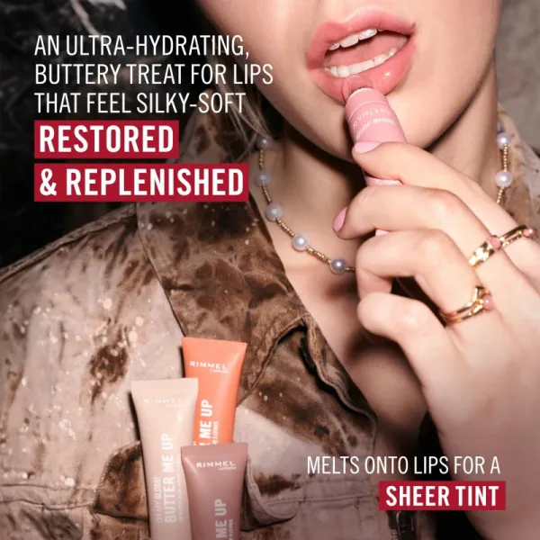 Rimmel Oh My Gloss! Butter Me Up hydratačný balzam na pery odtieň 002 Bubble Gum 15 ml
