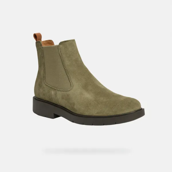 Khaki Women's Ankle Boots Geox Spherica EC1 - Ladies